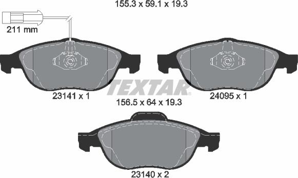 Textar 2314101 - Set placute frana,frana disc aaoparts.ro