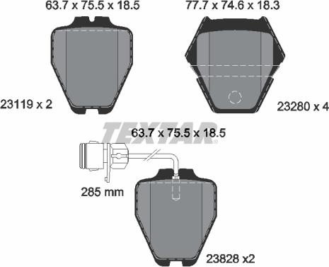 Textar 2311901 - Set placute frana,frana disc aaoparts.ro