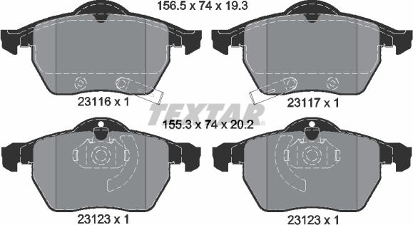 Textar 2311701 - Set placute frana,frana disc aaoparts.ro