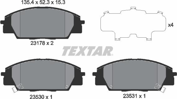 Textar 2317801 - Set placute frana,frana disc aaoparts.ro