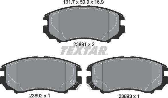 Textar 2389101 - Set placute frana,frana disc aaoparts.ro