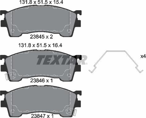 Textar 2384504 - Set placute frana,frana disc aaoparts.ro