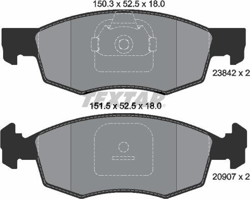 Textar 2384201 - Set placute frana,frana disc aaoparts.ro