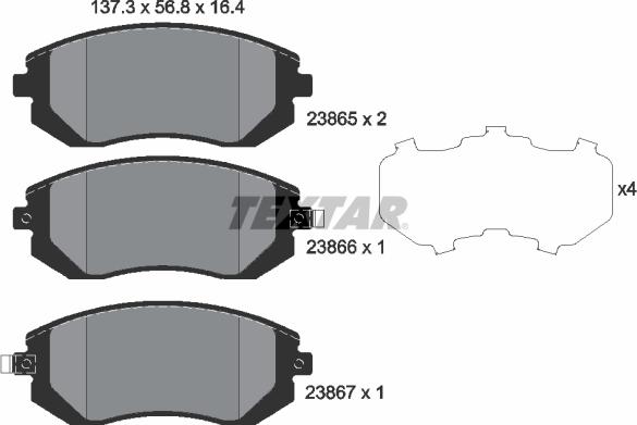 Textar 2386501 - Set placute frana,frana disc aaoparts.ro