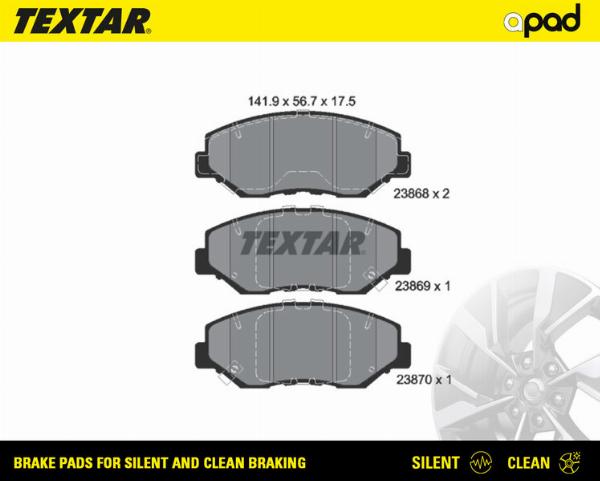 Textar 2386801SC - Set placute frana,frana disc aaoparts.ro