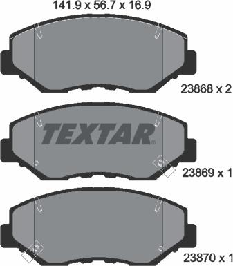 Textar 2386801 - Set placute frana,frana disc aaoparts.ro