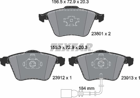 Textar 2380101 - Set placute frana,frana disc aaoparts.ro