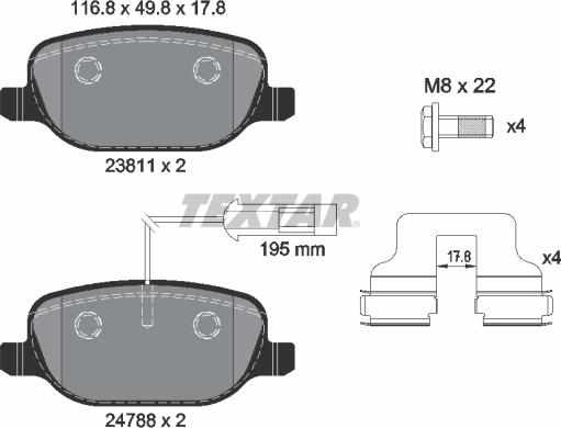 Textar 2381101 - Set placute frana,frana disc aaoparts.ro