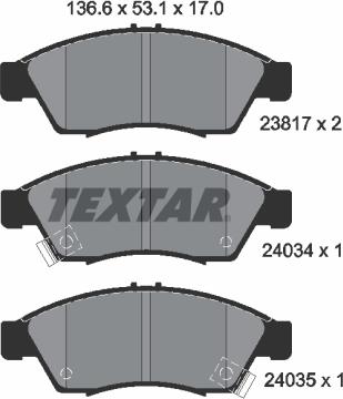 Textar 2381701 - Set placute frana,frana disc aaoparts.ro