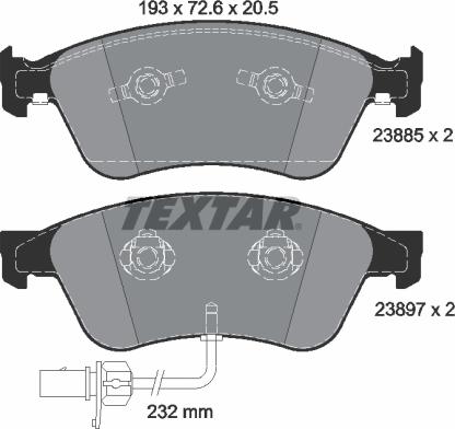 Textar 2388501 - Set placute frana,frana disc aaoparts.ro