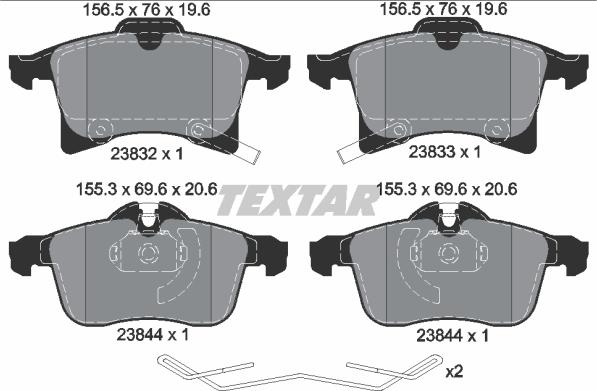 Textar 2383204 - Set placute frana,frana disc aaoparts.ro