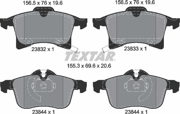 Textar 2383201 - Set placute frana,frana disc aaoparts.ro