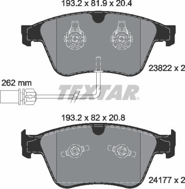 Textar 2382201 - Set placute frana,frana disc aaoparts.ro