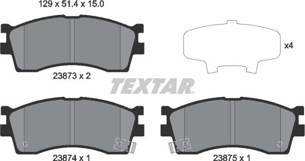 Textar 2387301 - Set placute frana,frana disc aaoparts.ro