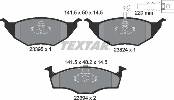 Textar 2339502 - Set placute frana,frana disc aaoparts.ro