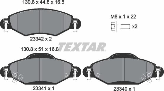 Textar 2334001 - Set placute frana,frana disc aaoparts.ro