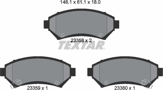 Textar 2335801 - Set placute frana,frana disc aaoparts.ro