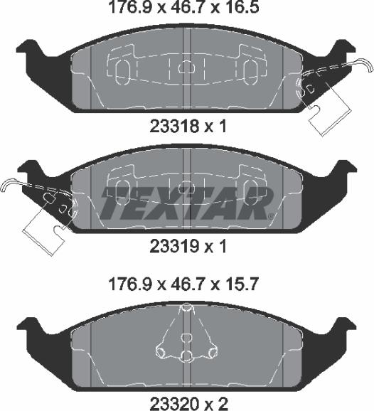 Textar 2331801 - Set placute frana,frana disc aaoparts.ro