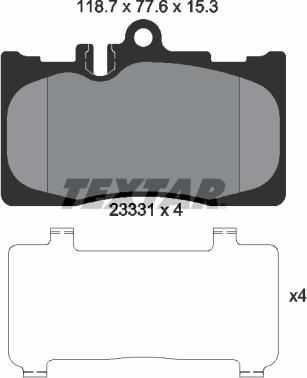 Textar 2333102 - Set placute frana,frana disc aaoparts.ro