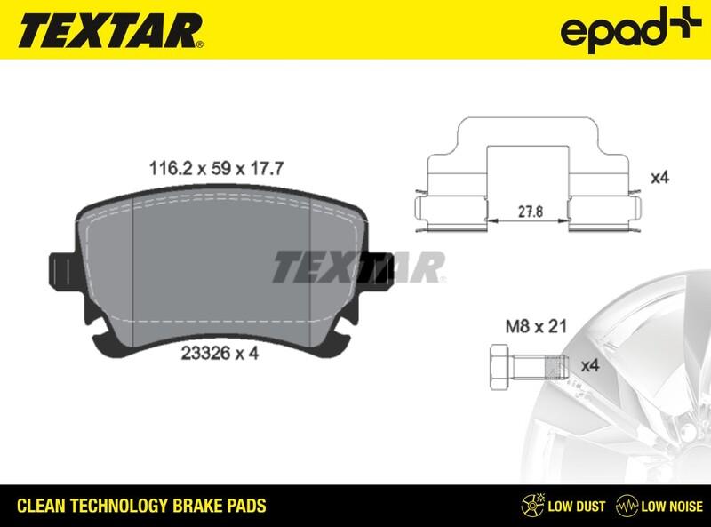 Textar 2332601CP - Set placute frana,frana disc aaoparts.ro