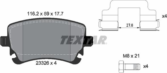 Textar 2332601 - Set placute frana,frana disc aaoparts.ro