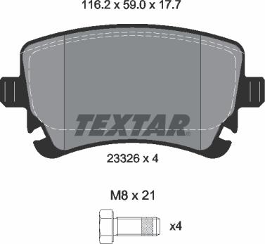 Textar 2332611 - Set placute frana,frana disc aaoparts.ro