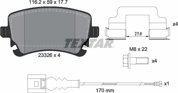 Textar 2332602 - Set placute frana,frana disc aaoparts.ro