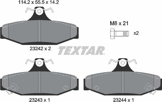 Textar 2324201 - Set placute frana,frana disc aaoparts.ro