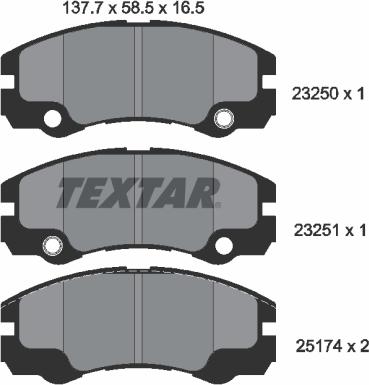 Textar 2325001 - Set placute frana,frana disc aaoparts.ro