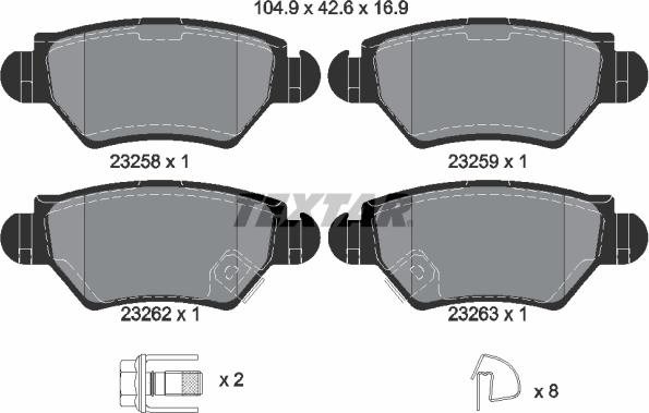 Textar 2325803 - Set placute frana,frana disc aaoparts.ro