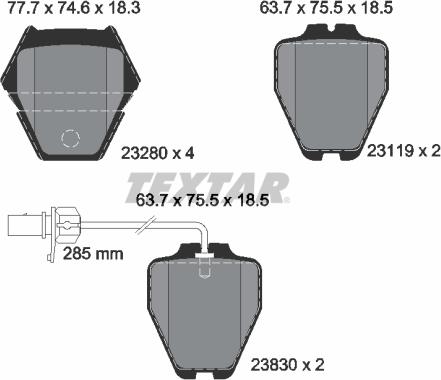 Textar 2328001 - Set placute frana,frana disc aaoparts.ro