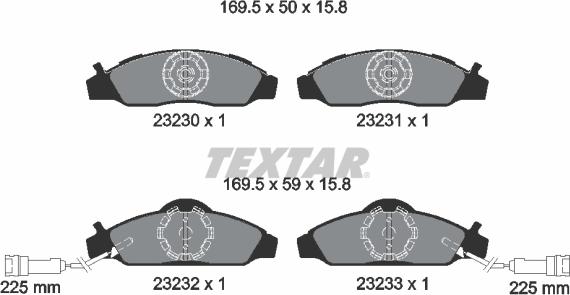 Textar 2323001 - Set placute frana,frana disc aaoparts.ro