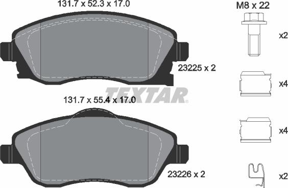 Textar 2322501 - Set placute frana,frana disc aaoparts.ro