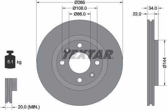 Textar 92111500 - Disc frana aaoparts.ro