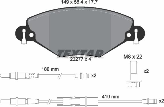 Textar 2327701 - Set placute frana,frana disc aaoparts.ro