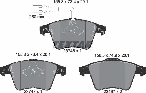 Textar 2374602 - Set placute frana,frana disc aaoparts.ro