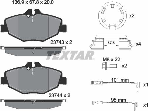 Textar 2374303 - Set placute frana,frana disc aaoparts.ro