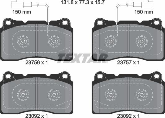 Textar 2375601 - Set placute frana,frana disc aaoparts.ro