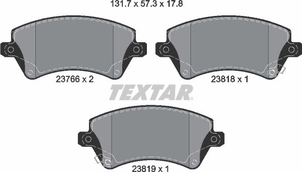 Textar 2376601 - Set placute frana,frana disc aaoparts.ro