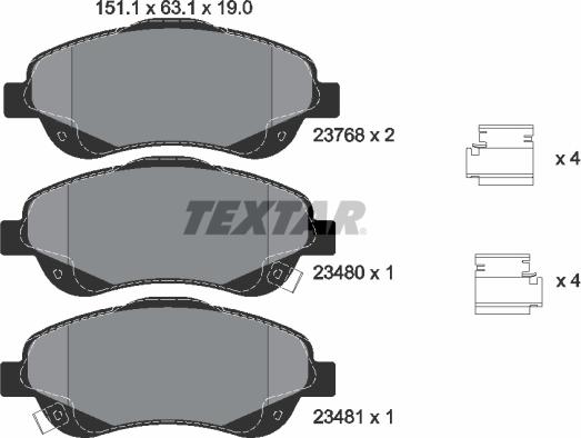 Textar 2376802 - Set placute frana,frana disc aaoparts.ro