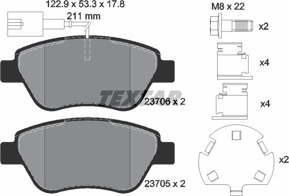 Textar 2370601 - Set placute frana,frana disc aaoparts.ro