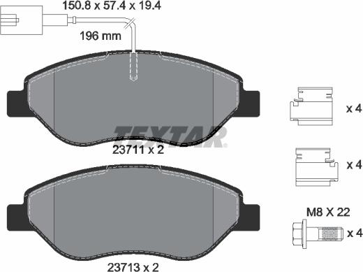 Textar 2371104 - Set placute frana,frana disc aaoparts.ro