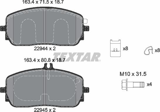 Textar 2294401 - Set placute frana,frana disc aaoparts.ro