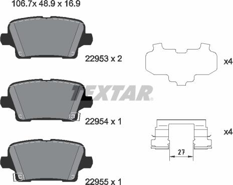 Textar 2295301 - Set placute frana,frana disc aaoparts.ro