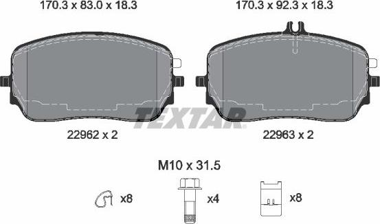 Textar 2296201 - Set placute frana,frana disc aaoparts.ro