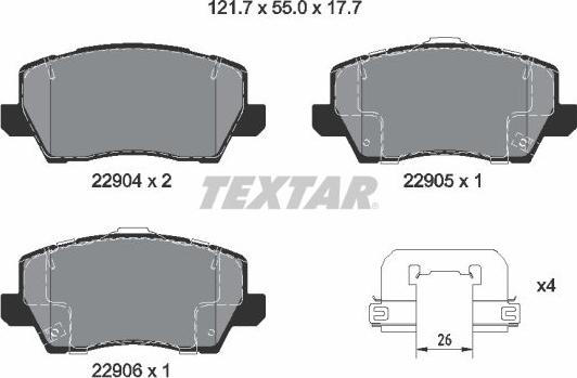 Textar 2290401 - Set placute frana,frana disc aaoparts.ro