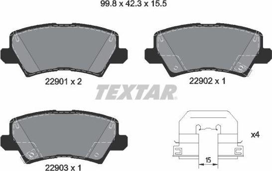 Textar 2290101 - Set placute frana,frana disc aaoparts.ro