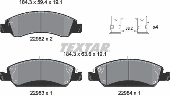 Textar 2298201 - Set placute frana,frana disc aaoparts.ro