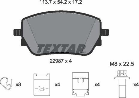 Textar 2298701 - Set placute frana,frana disc aaoparts.ro