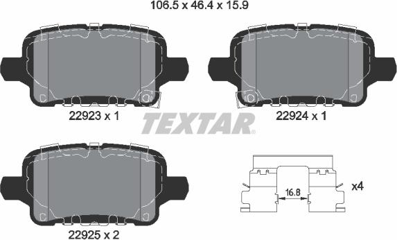 Textar 2292301 - Set placute frana,frana disc aaoparts.ro